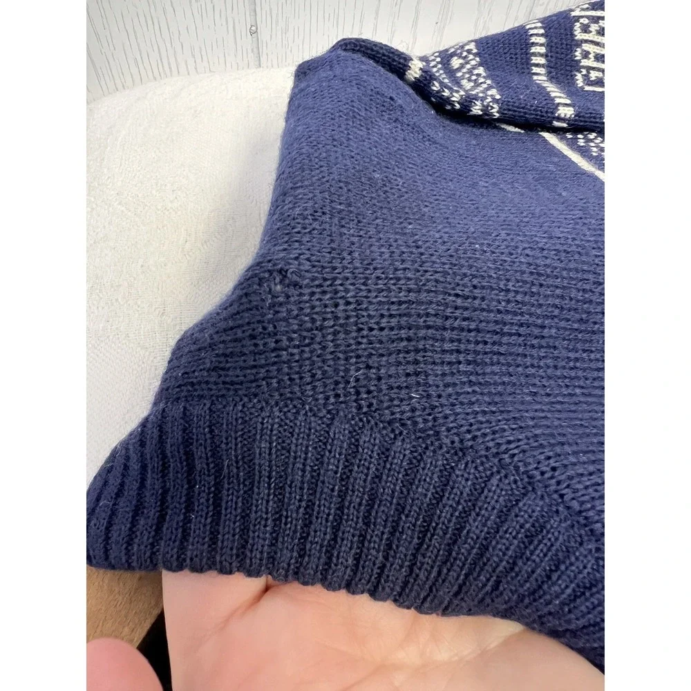 Vintage 80's Garmisch Sweater Bavarian Alps Ski  Zugspitze Germany Blue *READ*
